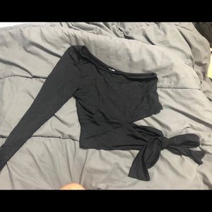 Fashion nova one sleep long sleeve wrap top